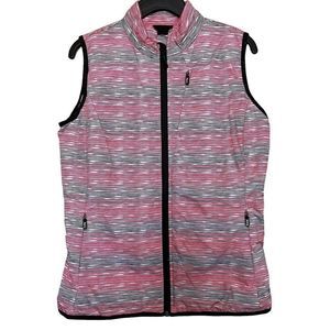 Nivo  Womens Sz S Striped Golf Vest Full ZIP Side Pockets